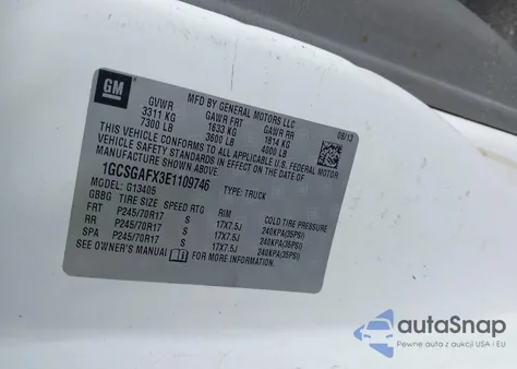 2014 Chevrolet Express 1500 Work Van из США, поврежденный, VIN 1GCSGAFX3E1109746